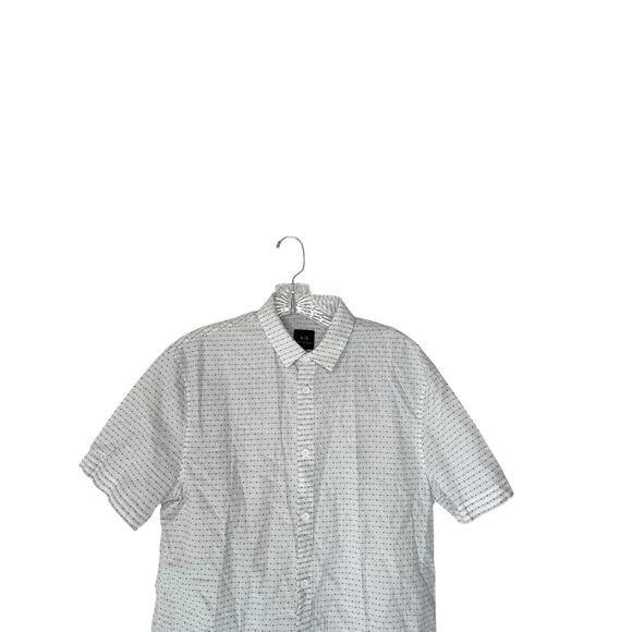 Armani‎ Exchange Men's Button Up Shirt Black White Polka Dot Short Sleeve Small - Picture 6 of 12